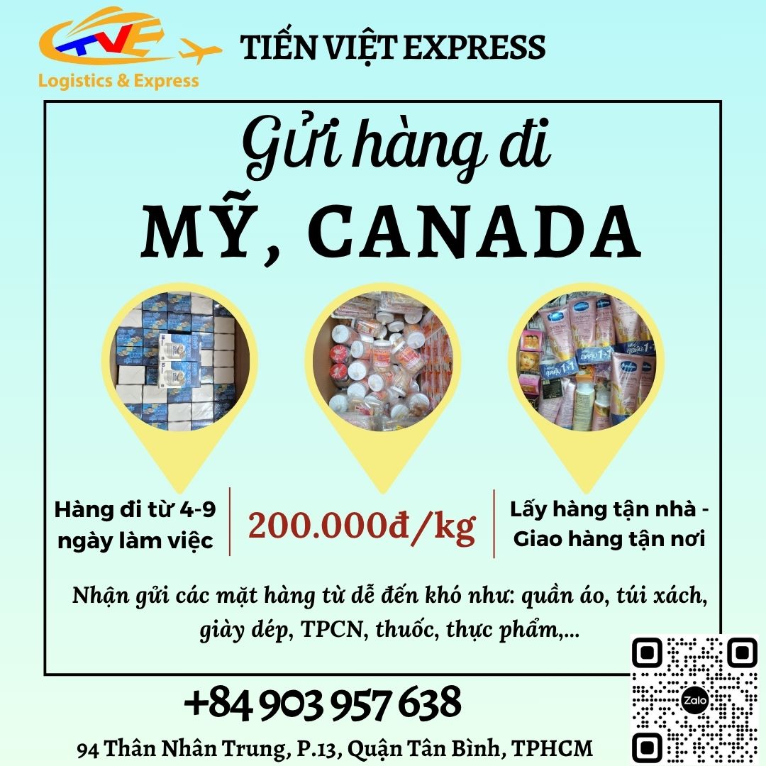 Gửi hàng đi USA, Canada - Tiến Việt Express